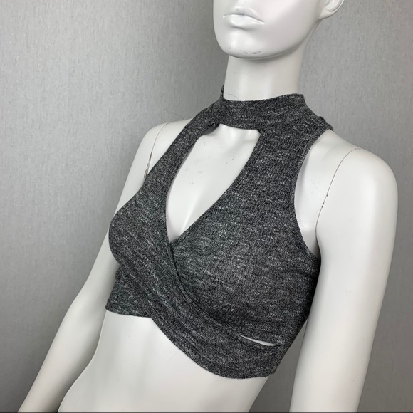 NWT Knit Open Front Crop Busty Racerback Tank Top - Picture 14 of 16